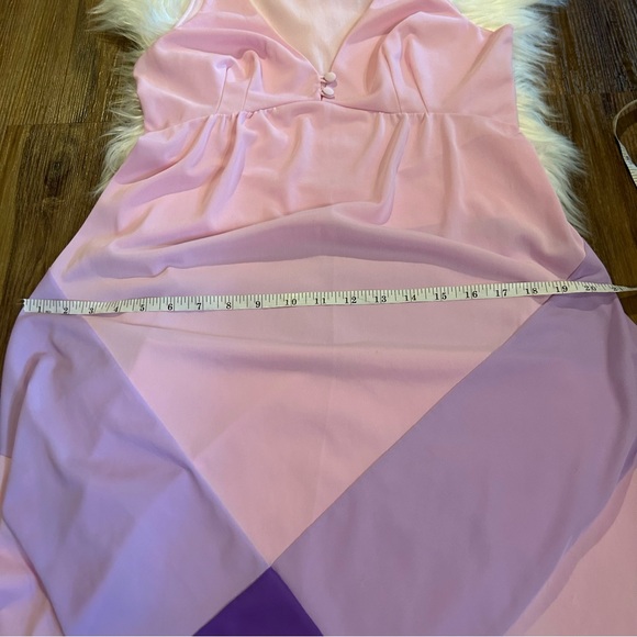 Vintage Pink & Purple Maxi Slip Dress Size Medium nightgown - Picture 4 of 10